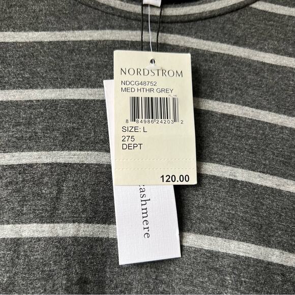 Cupcakes & Cashmere Stripe Malbec Heather Gray Mini Dress Size L - Picture 7 of 11